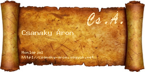 Csanaky Áron névjegykártya