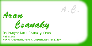 aron csanaky business card